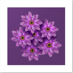 purple flower daisy Posters and Art